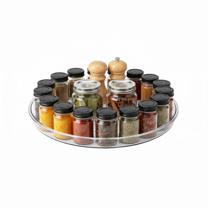 Clear Lazy Susan Turntable Rotates 360°
