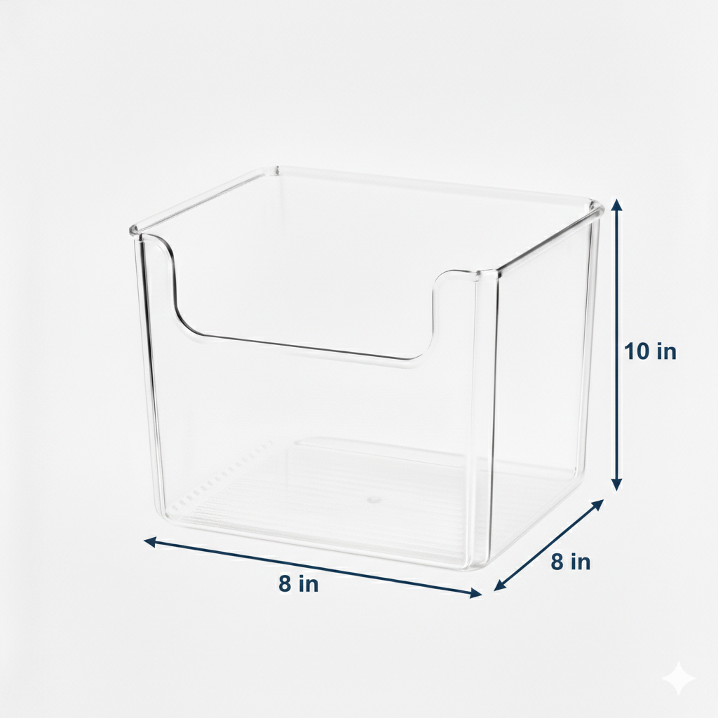 Clear Easy-Access Open Front Bins