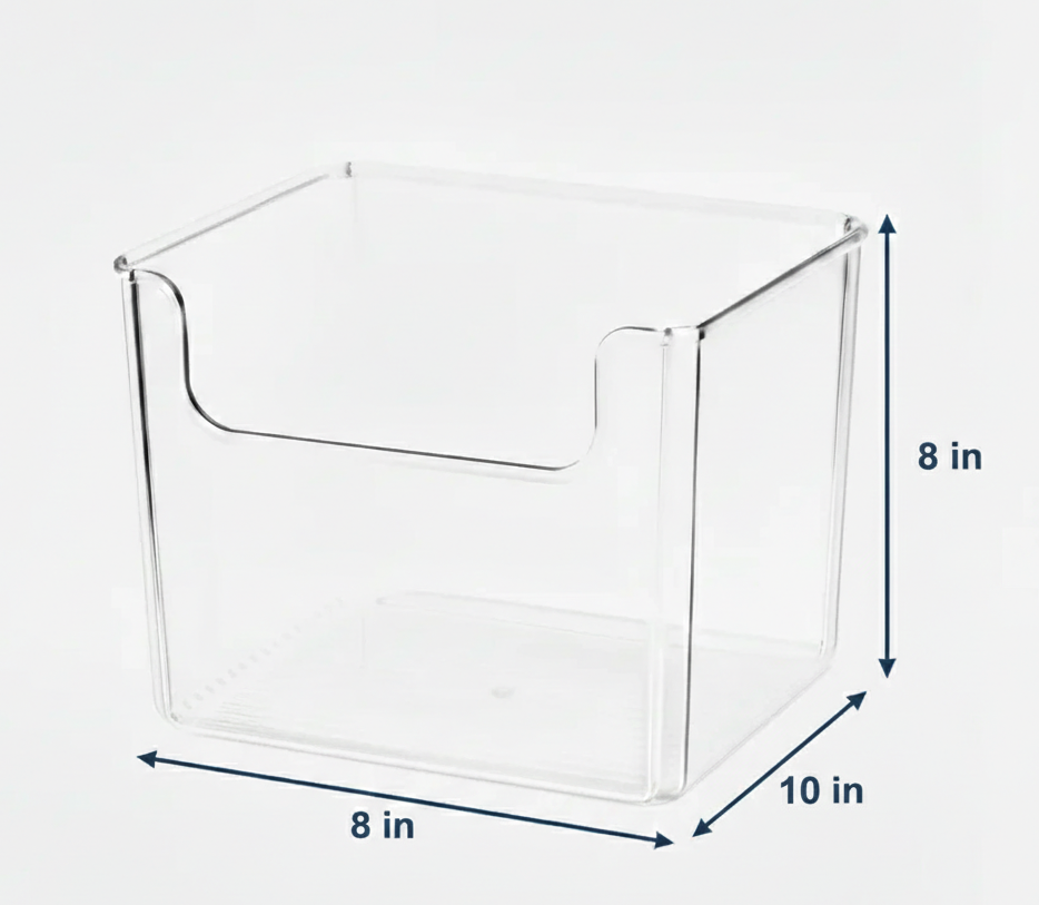 Clear Easy-Access Open Front Bins