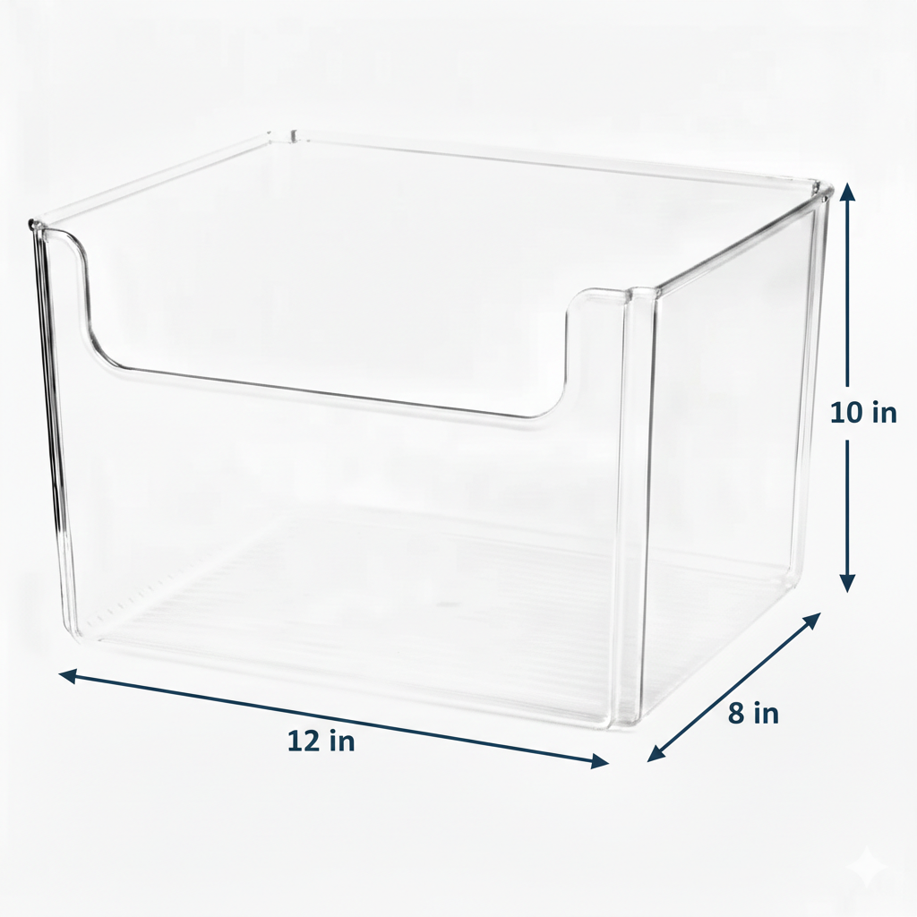 Clear Easy-Access Open Front Bins