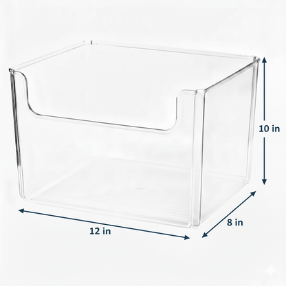 Clear Easy-Access Open Front Bins
