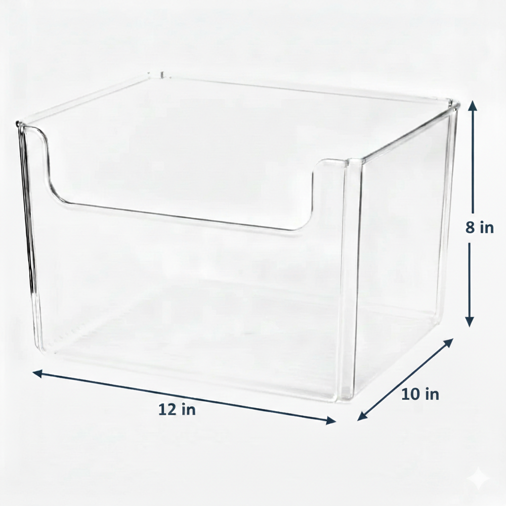 Clear Easy-Access Open Front Bins