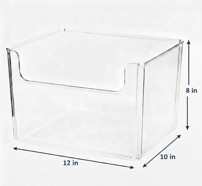 Clear Easy-Access Open Front Bins