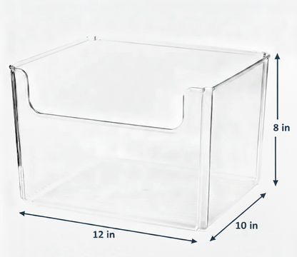Clear Easy-Access Open Front Bins