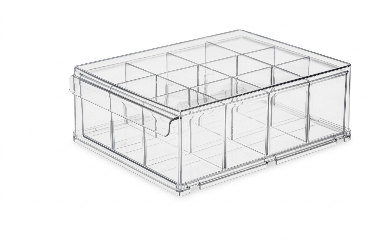 Small Clear Drawer With Removable Dividers 13.8 X 10.2 X 4