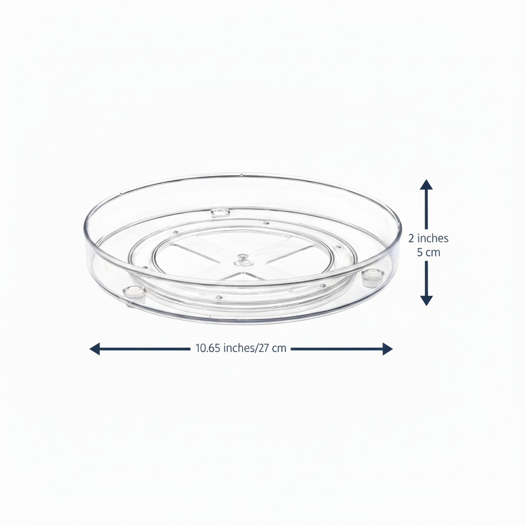 Clear Lazy Susan Turntable Rotates 360°