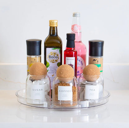 Clear Lazy Susan Turntable Rotates 360°