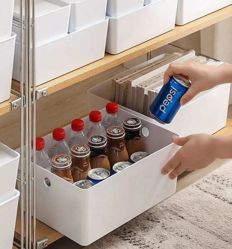 White Stackable Storage Bins