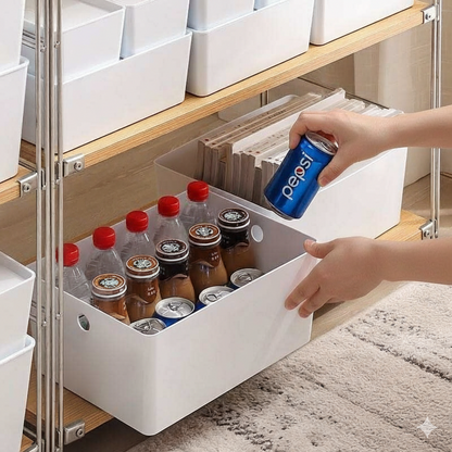 White Stackable Storage Bins