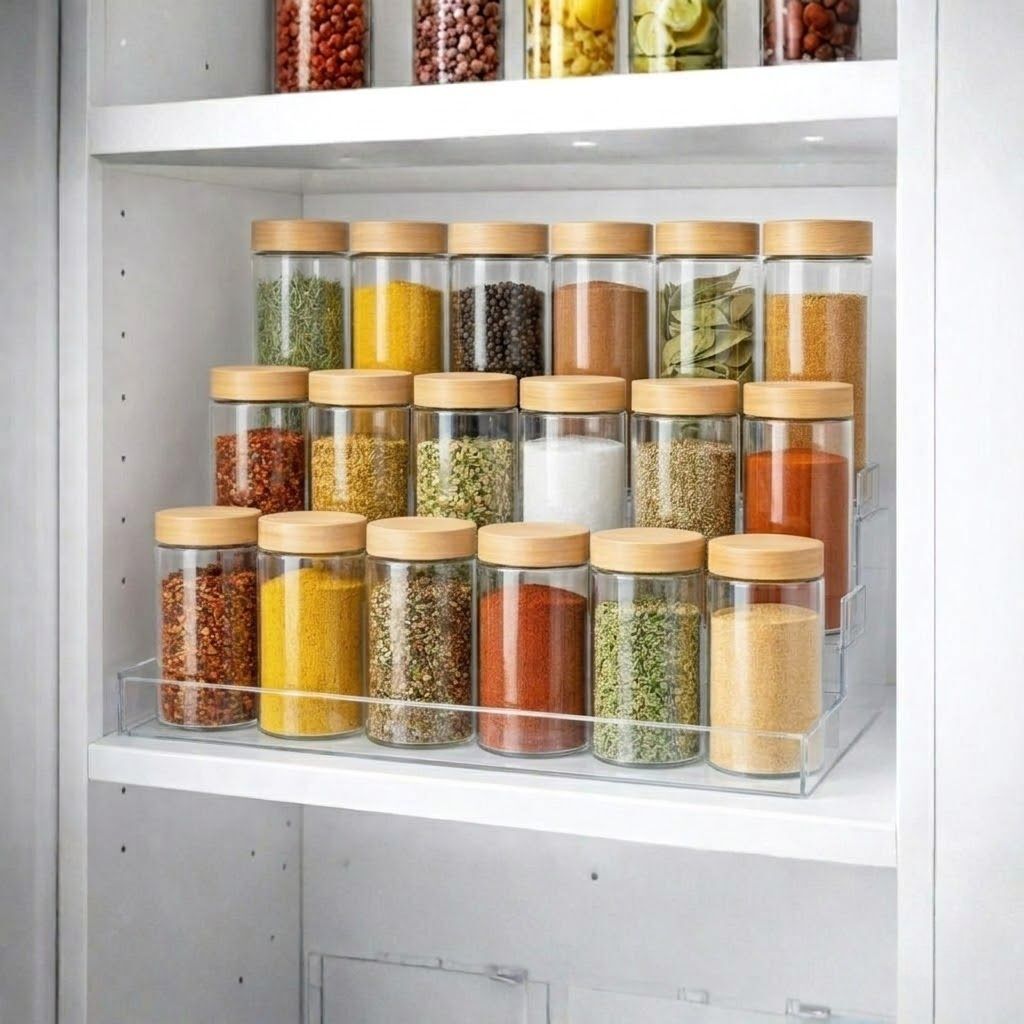 Glass Spice Jar with Oak Cover