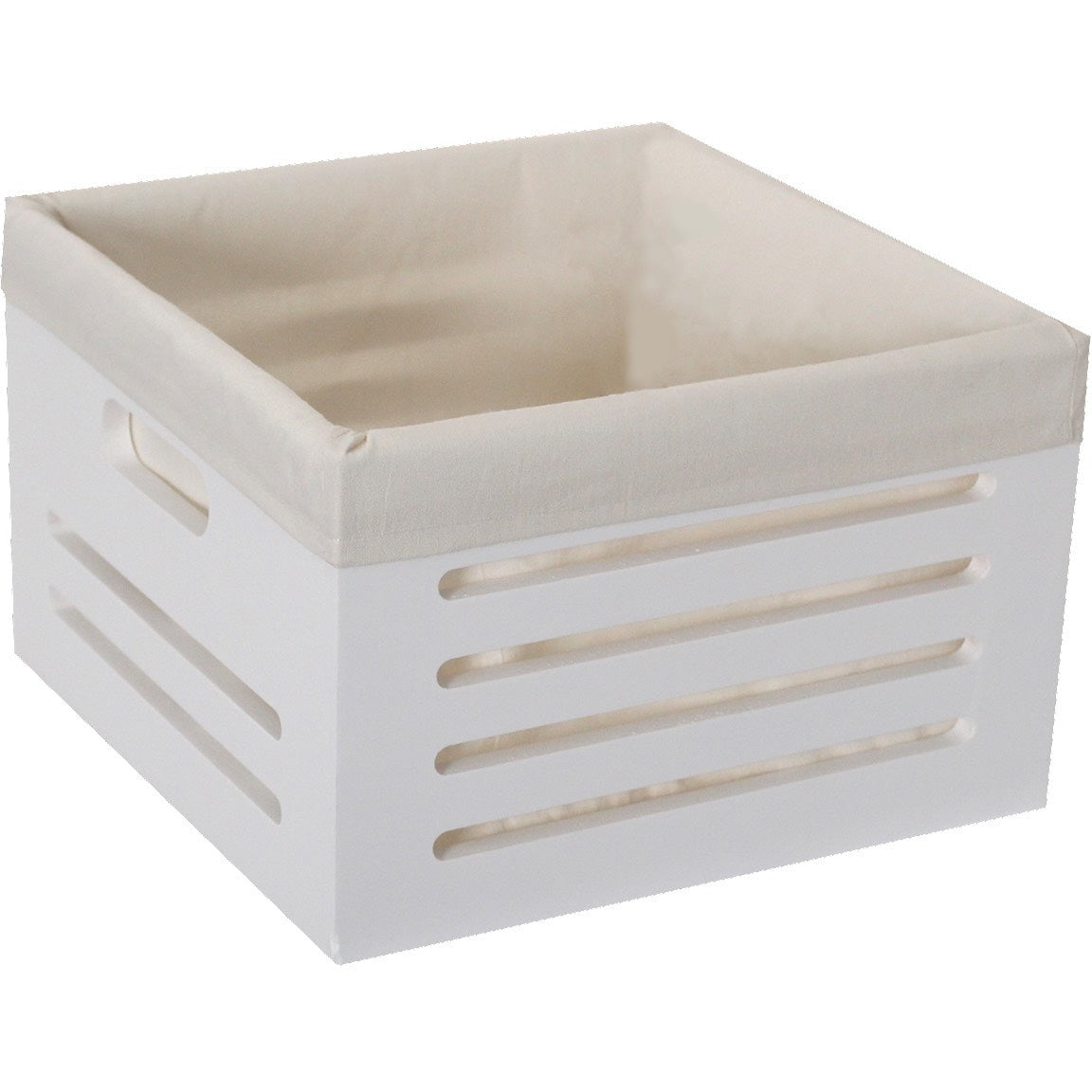 Wooden Bin with Fabric Lining