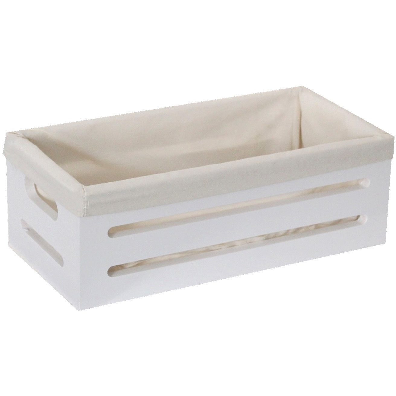 Wooden Bin with Fabric Lining