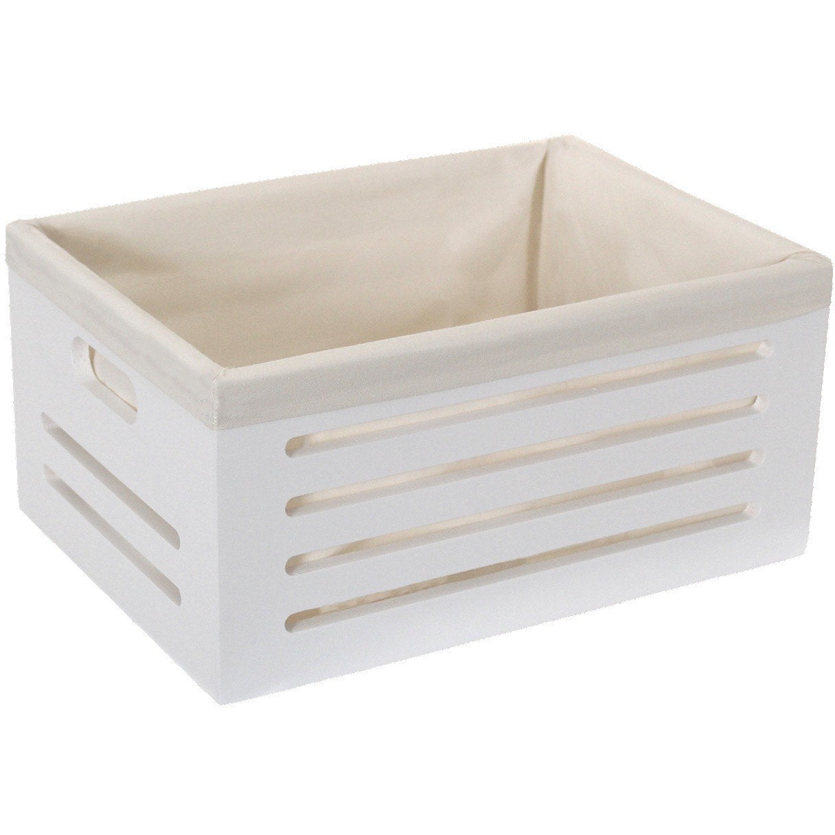 Wooden Bin with Fabric Lining