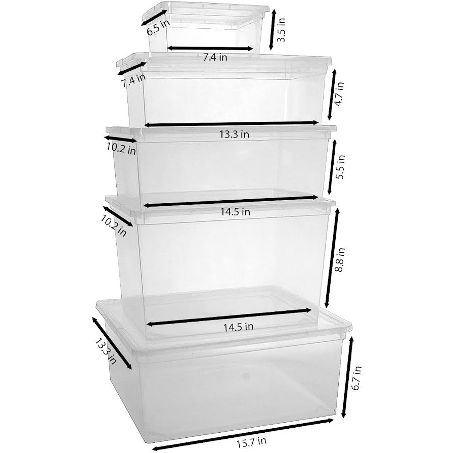 Clear Storage Bins with Lid